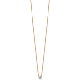 14k 1/4 carat Lab Grown Diamond VS+ F+ Round Complete Four Prong 18 inch Solitaire Necklace